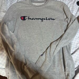 Champion Men's Crewneck Sweater in Gray